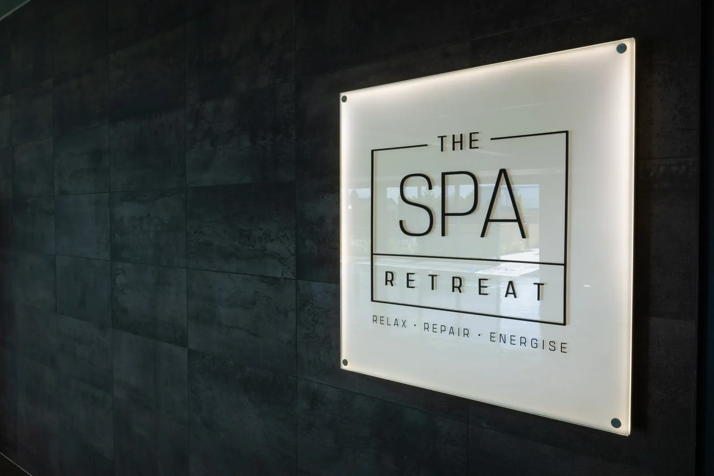 Sign for the spa retreat