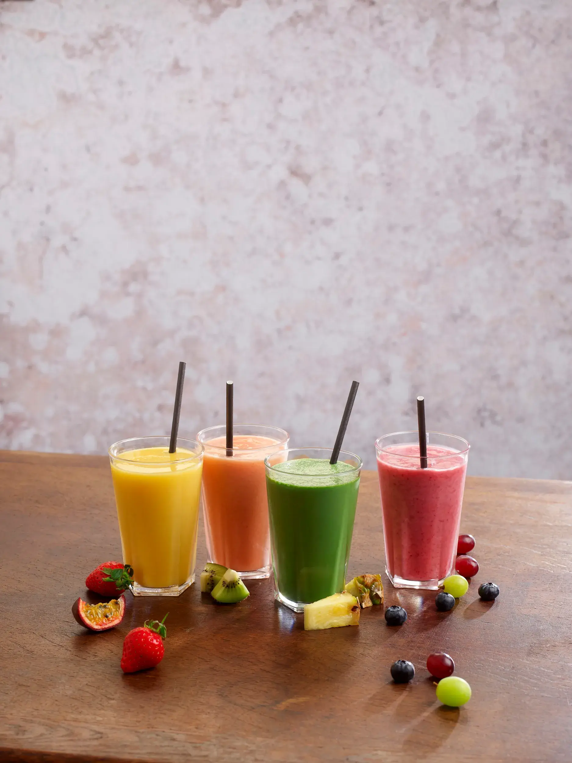 A table of delicious smoothies