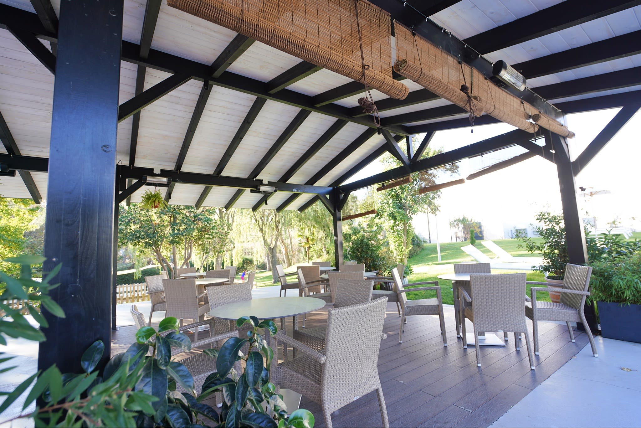 the outdoor terrace