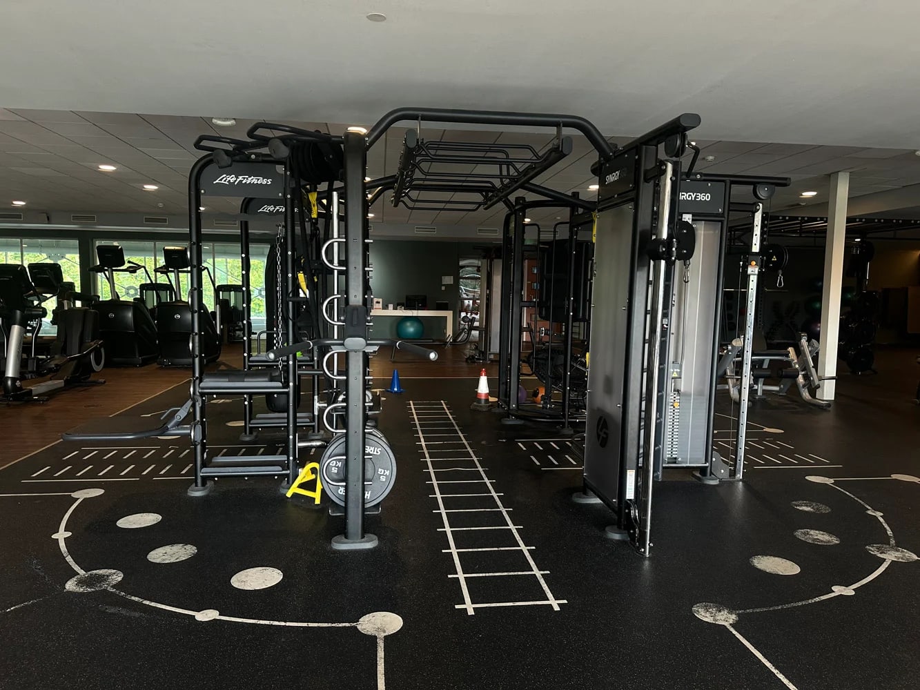 A man working out with a ball
