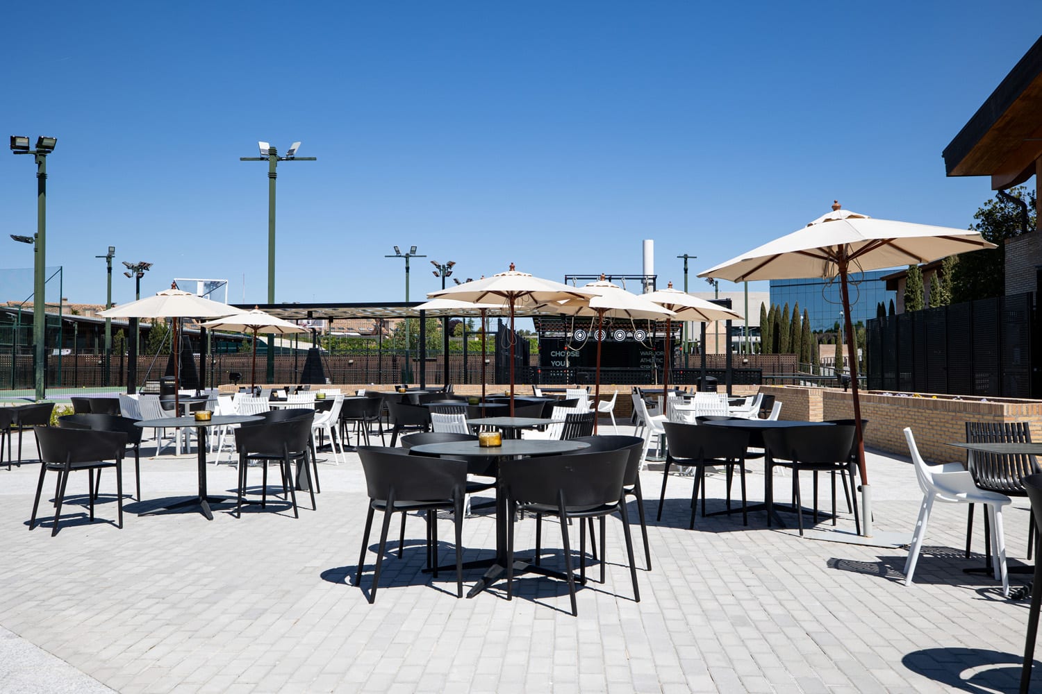 the outdoor terrace